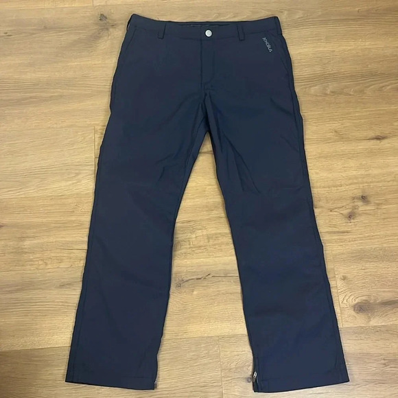 Bonobos | size 33x30 Golf navy checkered polyester pants zipper hems Men’s - Picture 10 of 10